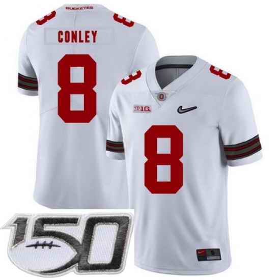 Ohio State Buckeyes 8 Gareon Conley White Diamond Nike Logo College Football Stitched 150th Anniversary Patch Jersey